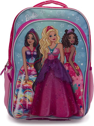 Barbie Backpack with dress, Pink Two zipper pockets , padded water bottle pockets 