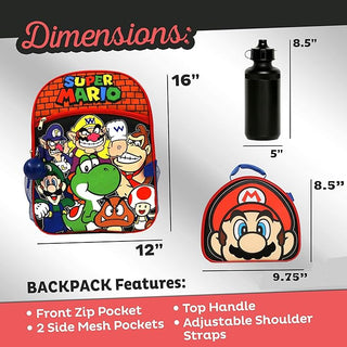 Nintendo Super Mario Bros. 3-Piece Backpack Set